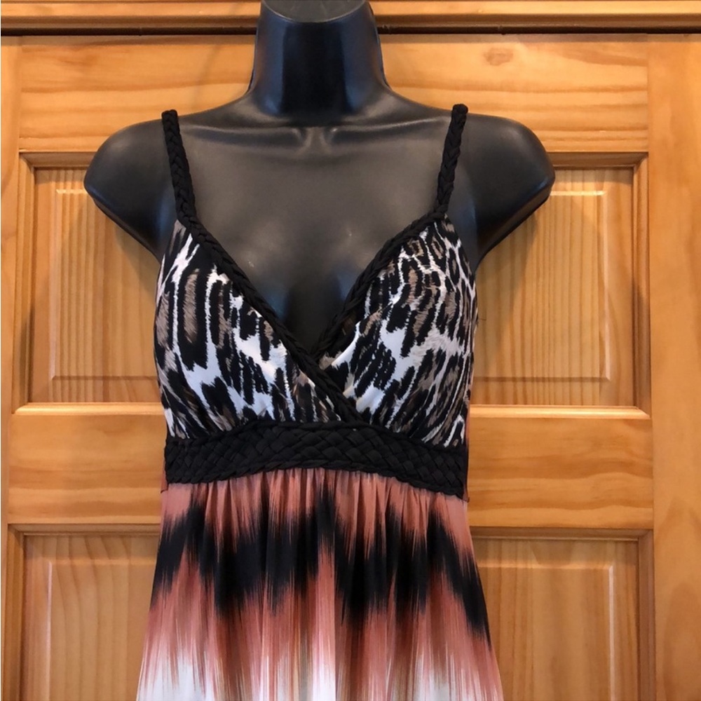 Leopard And Abstract Stripe Print Maxi Dress - image 3